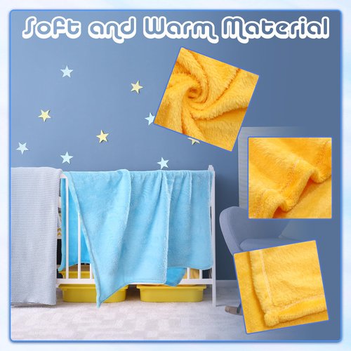 Kinlop 16 Pcs Fuzzy Baby Blankets Bulk, 39 x 27 Inch Soft Kid Blankets, Cozy Lightweight Warm Fleece Throw, for Spring Summer Infant Toddler Girls Boys, Crib Preschool Bedding (Bright Color)