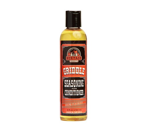 Heritage Products Griddle Seasoning Oil - Low-Smoke, Hi Temp All-Natural Cast Iron Griddle Conditioner for Dutch Oven, Camp Grill and Skillet Cleans, Protects Cast Iron Cookware with Avocado Oil