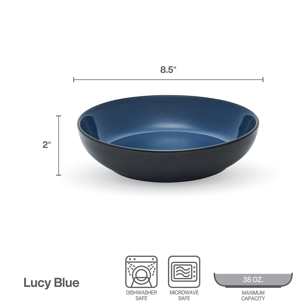 Pfaltzgraff Lucy Set of 4 Pasta Bowls, 8.5 Inch, Blue