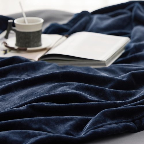 Bedsure GentleSoft Fleece Blanket - Lightweight Plush Cozy Twin Size Navy Blue, 60x80 Inches
