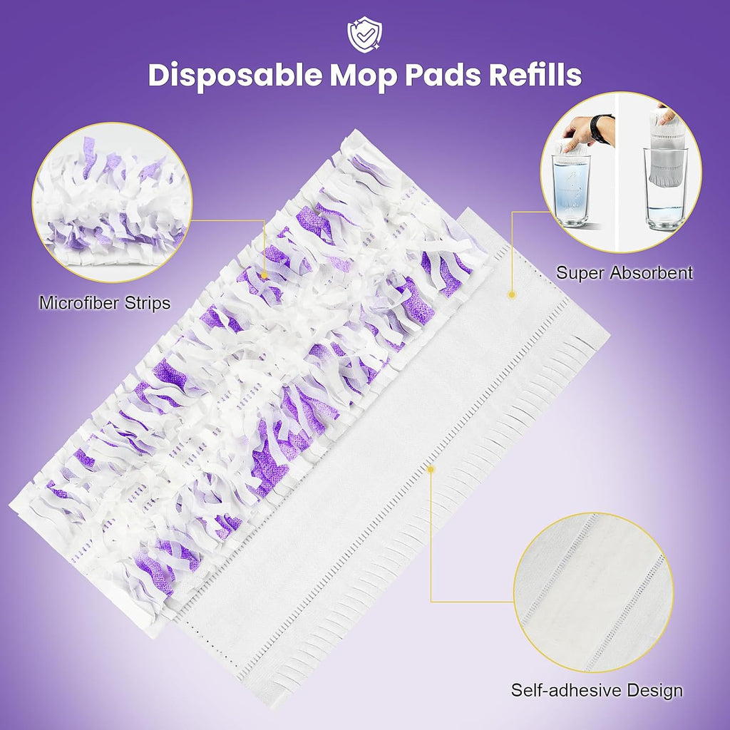Skiennix 40 Pack Disposable Refill Pads - Multi-Surface Replacement for Power Mop™ & Wood Mop