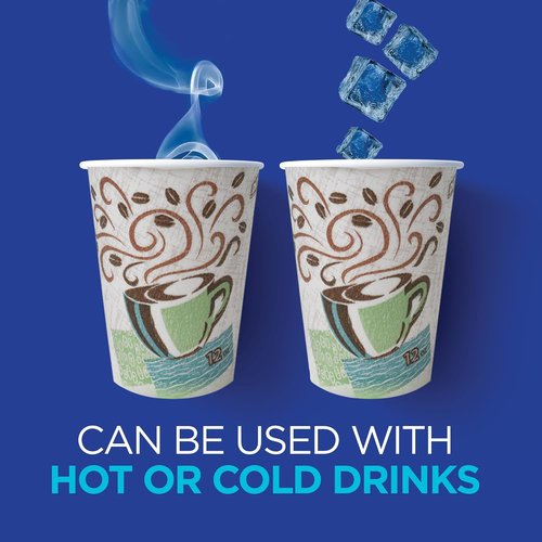 Dixie PerfecTouch 12 oz Coffee Cups - Coffee Haze Design, 500 Count | Perfect for Hot Beverages
