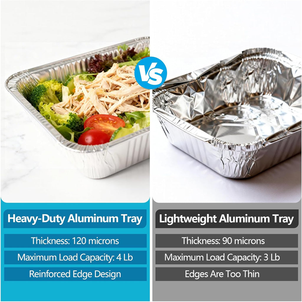 Thickened Aluminum Foil Pans - 9x13 Extra Deep Disposable with Lids for Baking & Roasting | 10-Pack