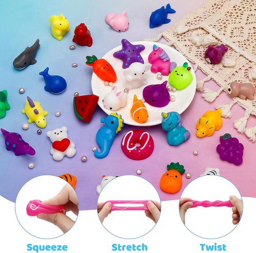 Mochi Squishy Toys - 30 Pack Mini Fidget Toys for Kids | Perfect Birthday Party Favors & Classroom Prizes