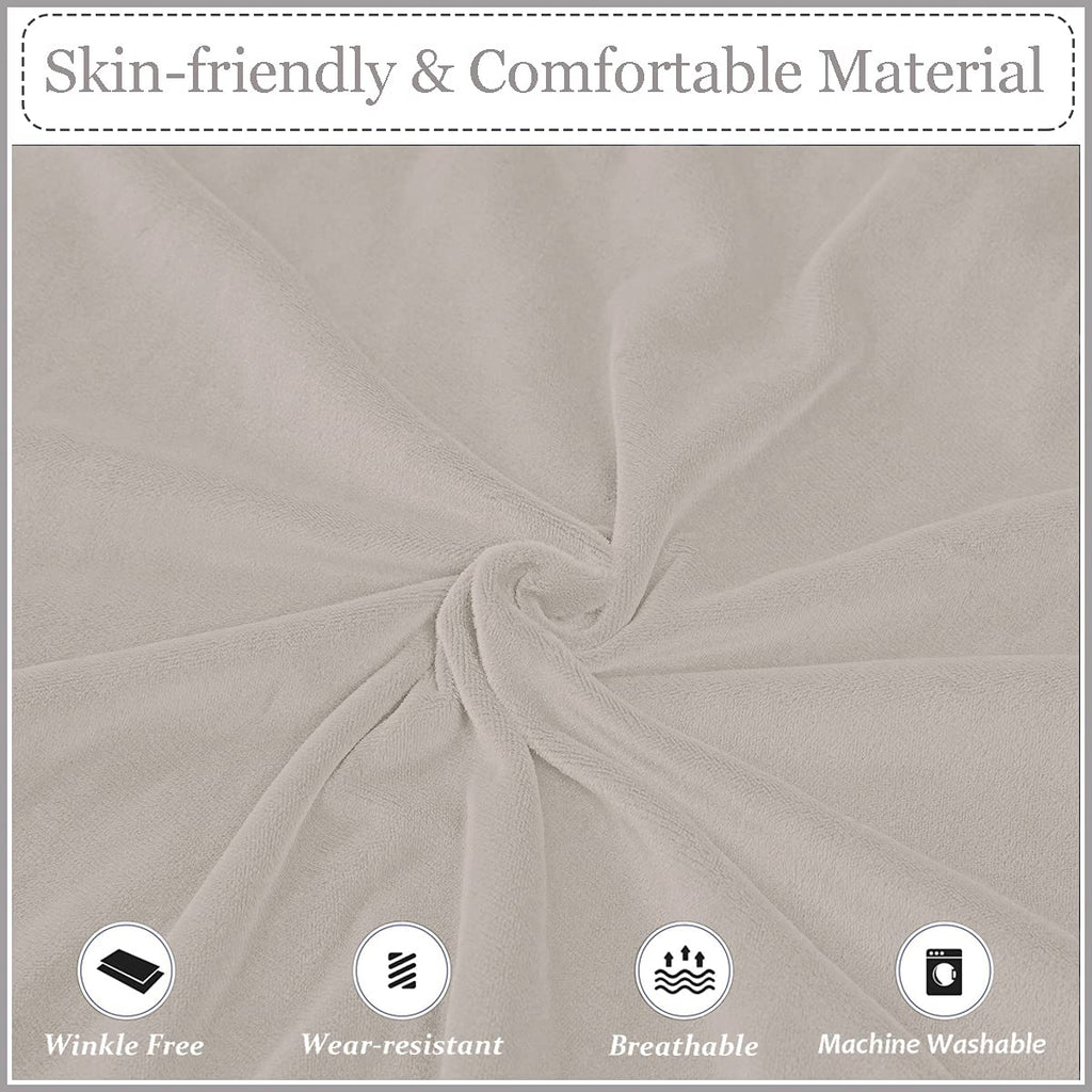 KELUINA Velvet Plush XL Dining Chair Covers, Stretch Chaircover, Spandex High Chairs Protector Covers Seat Slipcover with Elastic Band for Dining Chairs (Tauqe 1, Set of 4)