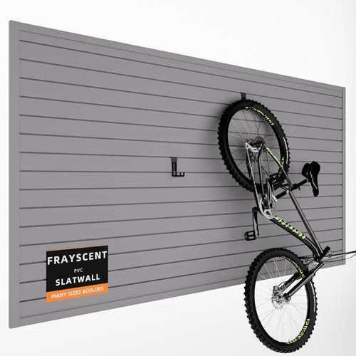 FRAYSCENT Slat Wall Panel - Durable Garage Storage System | PVC Tool Organizer, Grey 4ft x 8ft