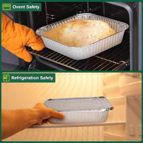 Aluminum Pans with Lids by [Brand Name] - 30 Pack Disposable Square Foil Pans for Air Fryer & Oven