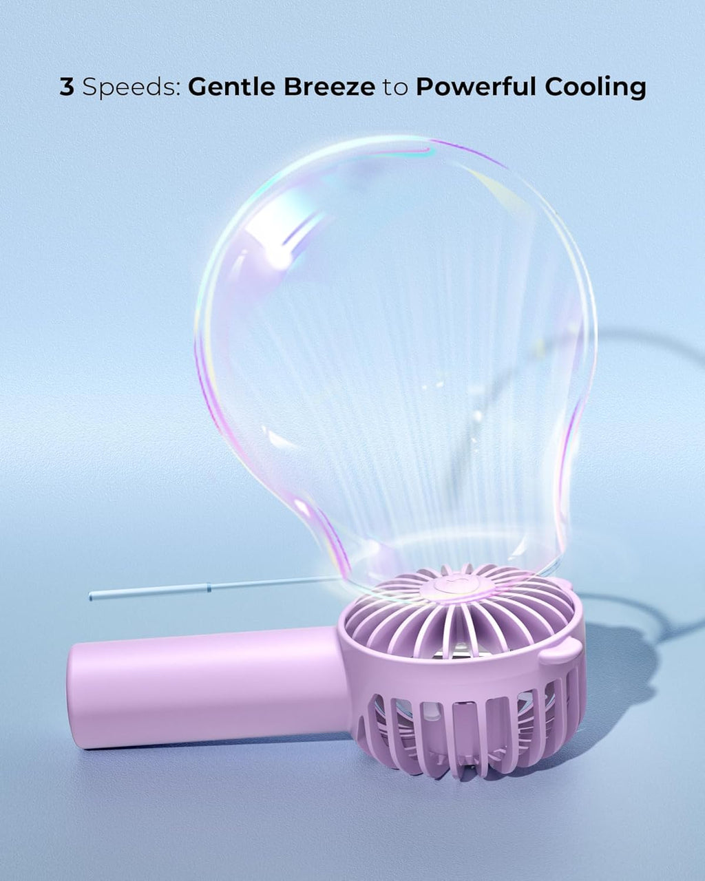 Skiennix Mini Portable Fan - 3 Speed USB-C Rechargeable, Quiet Handheld Design for Travel & Outdoors