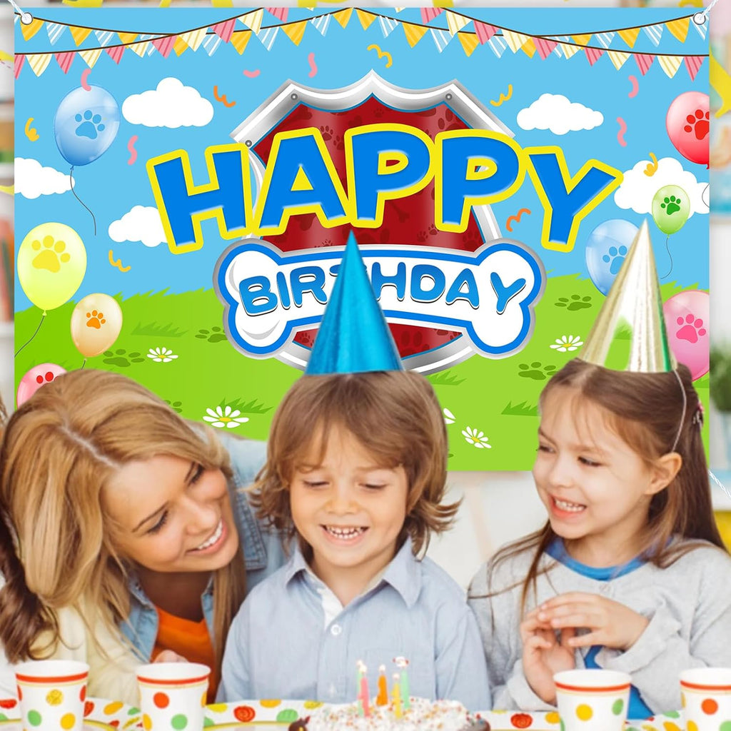 Skiennix Cartoon Dog Theme Backdrop - 5x3ft Photography Background for Kids' Birthday Party Decorations