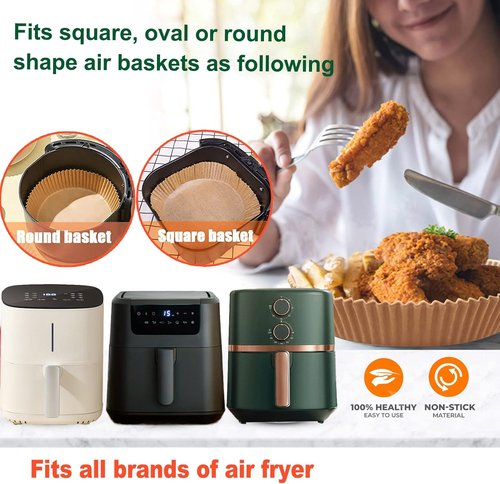 Large Air Fryer Disposable Paper Liners - 10 Inch Non-Stick Parchment Pads for 7qt Power XL Air Fryer