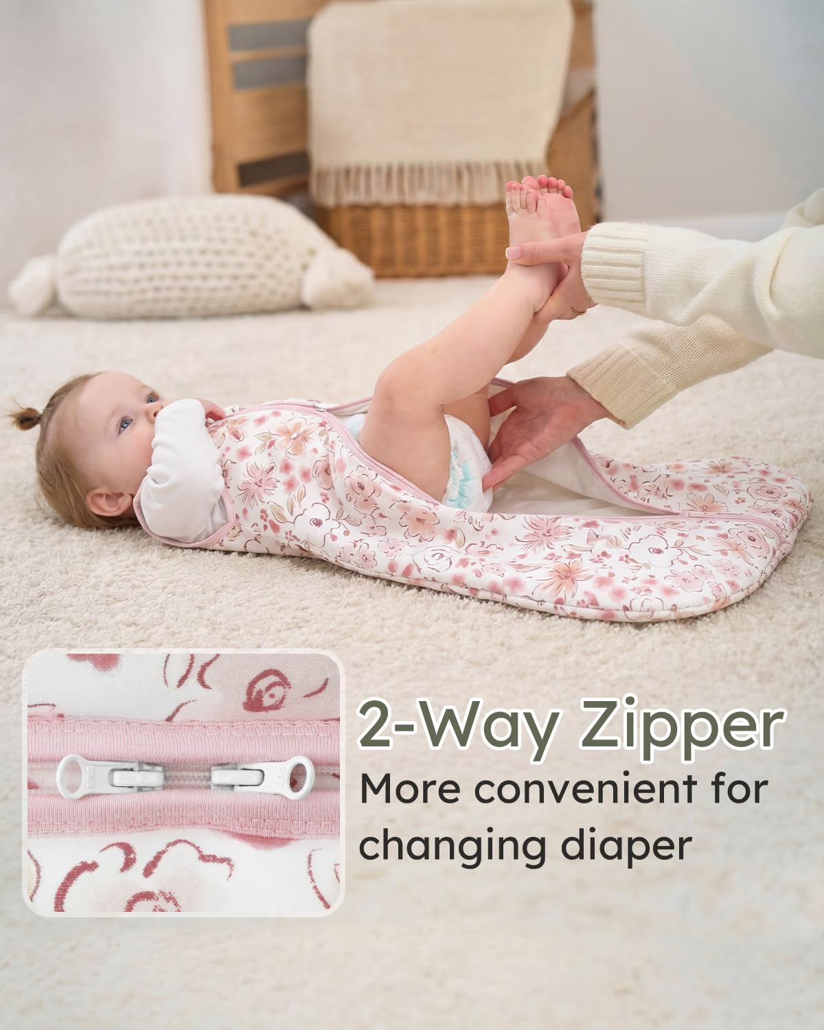 Yoofoss Baby Sleep Sack | 1.5 Tog Wearable Blanket for 0-6 Months | 100% Organic Cotton, Warm & Comfy