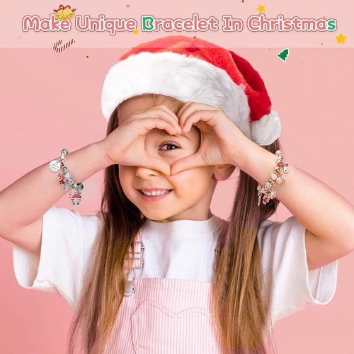 Advent Calendar 2025 - Girls' Pink DIY Charm Bracelet | 24-Day Xmas Countdown Gift for Teens