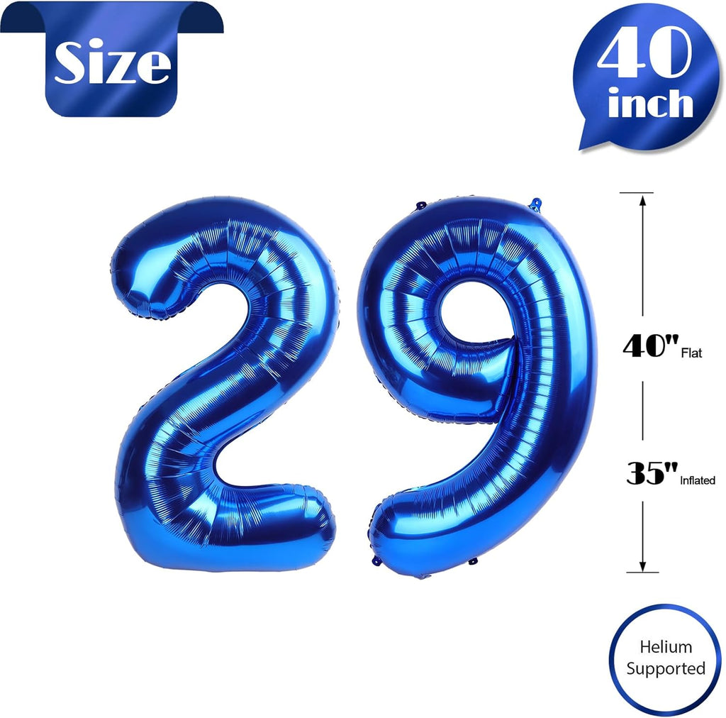 Number 29 Balloon by [Brand Name] - 40-Inch Navy Blue Birthday Decoration for 29th Celebration