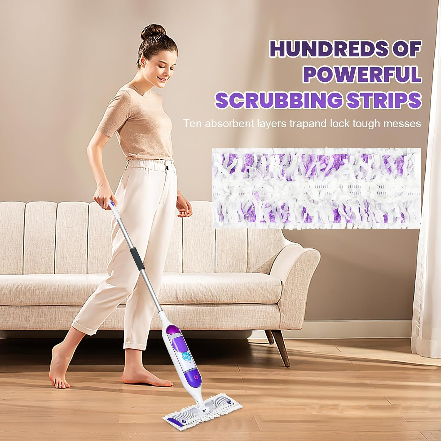 Skiennix Power Mop Refills - 12 Pack Unscented Thickened Pads for Swiffer Power Mop