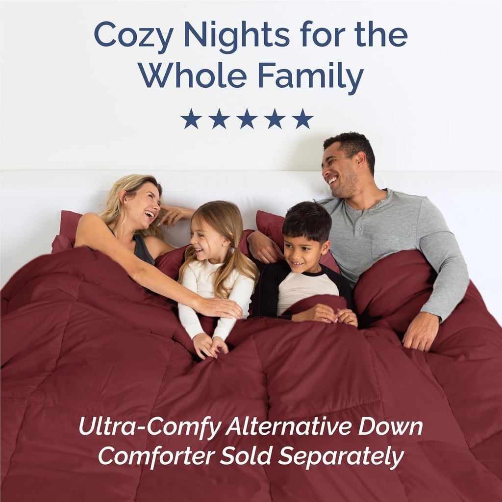 Skiennix Full Size 4 Piece Sheet Set - Comfy Cooling Bed Sheets - Ultra-Soft, Wrinkle-Free, Deep Pockets - Oeko-Tex Certified - Burgundy
