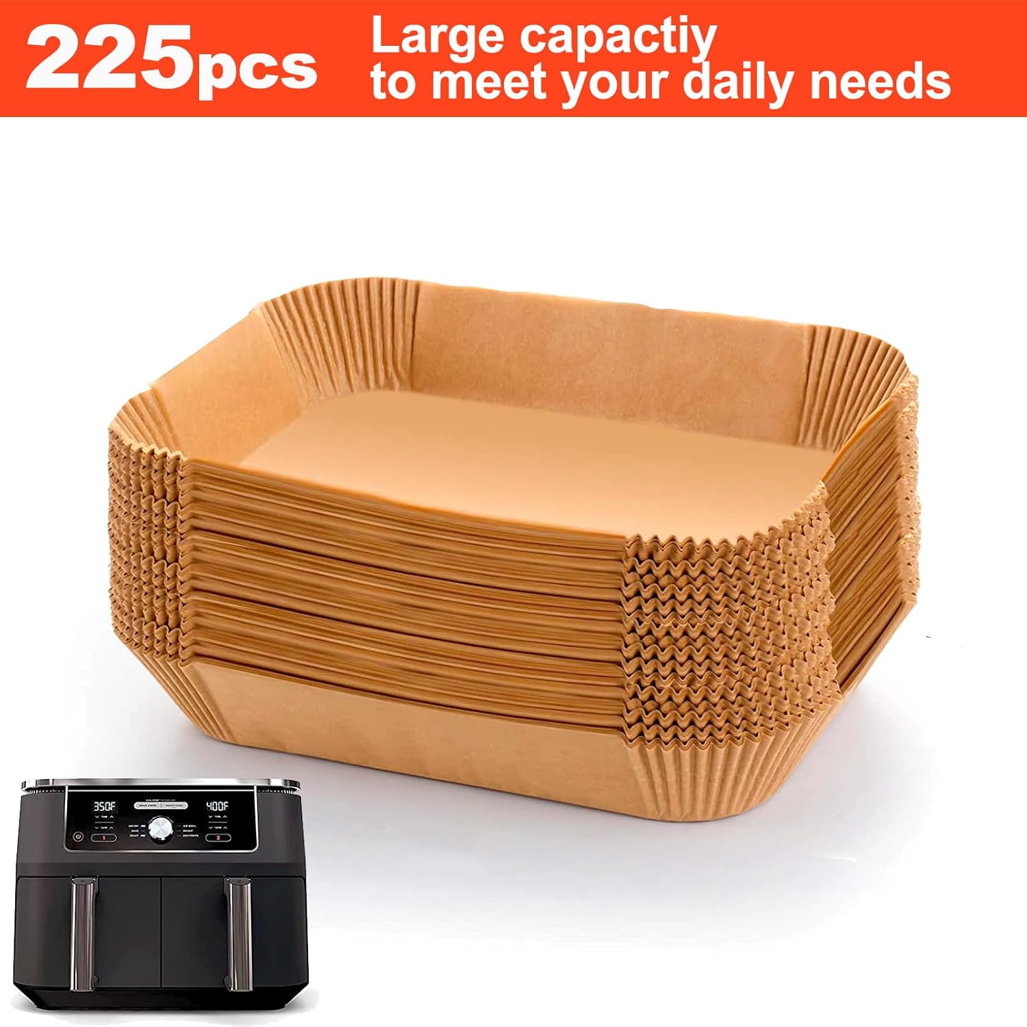 Ninja Foodi Air Fryer Liners - Disposable Parchment Paper for Dual Basket Cooking | Rectangular Size