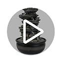 5-Tier Tabletop Water Fountain with LED Lights - Indoor Cascading Waterfall