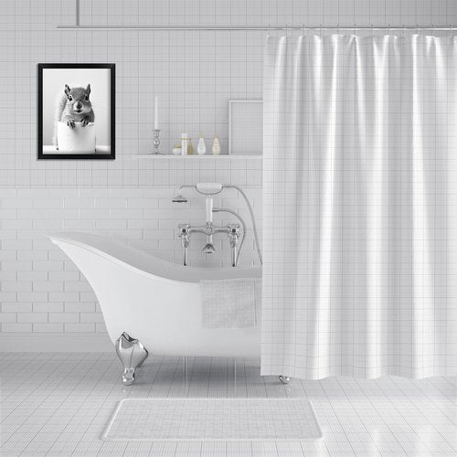 Funny Bathroom Art - Aesthetic Black and White Framed Wall Decor for Stylish Spaces