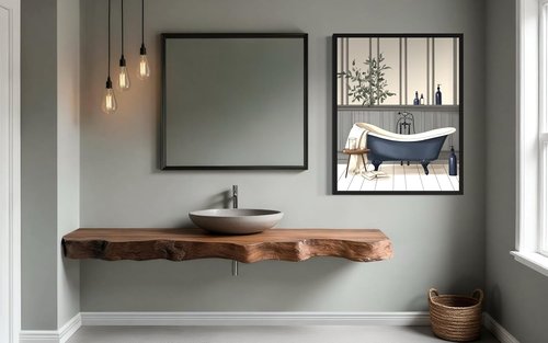 Blue Bathtub Art Print | Humorous Aesthetic Wall Decor | 8 x 10 Inches, Unframed