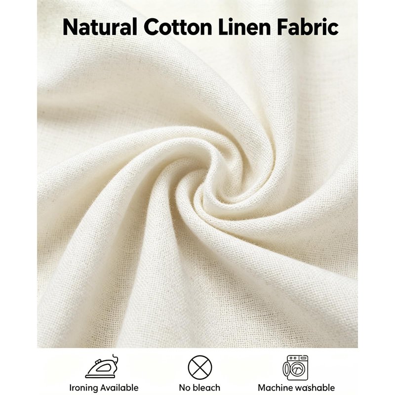 Alsoo Table Cloth Rectangle Table 55" x 90" Linen Look Texture Cotton Tablecloth Waterproof Wrinkle Free Heavy Duty Tables Cover with Tassel for Kitchen Dining Holiday Party, Ivory