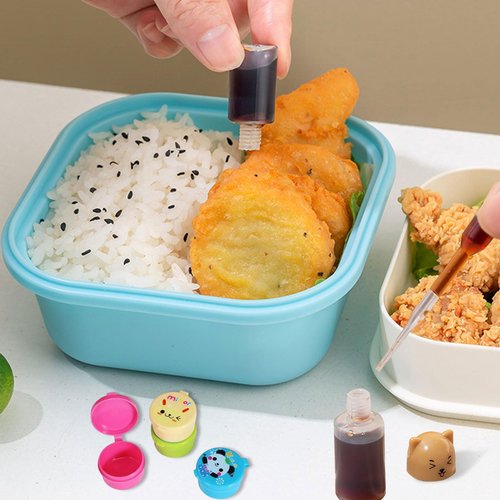 147 Pcs Condiment Squeeze Bottles Bento Lunch Box Accessories Cupcake Liners, Including Food Picks Mini Condiment Bottles Squeeze Bottles, Reusable Lunch Bento Box Accessories