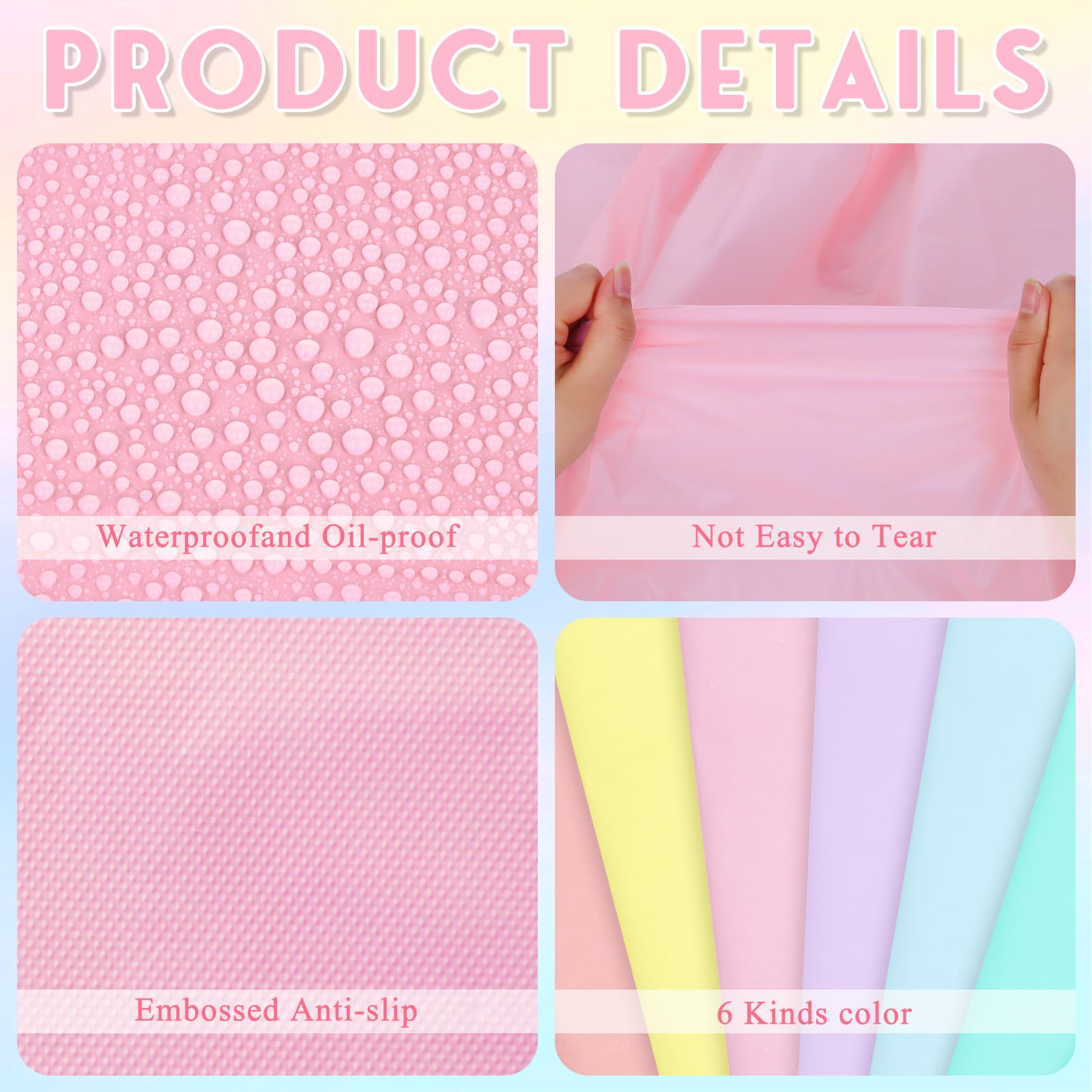 mwellewm 6 Pcs Easter Tablecloth Party Decorations Pastel Table Cloths Plastic 54x72 Inch Rainbow Tablecloth Disposable Rectangle Table Cover for Birthday Baby Shower Wedding Princess Ice Cream