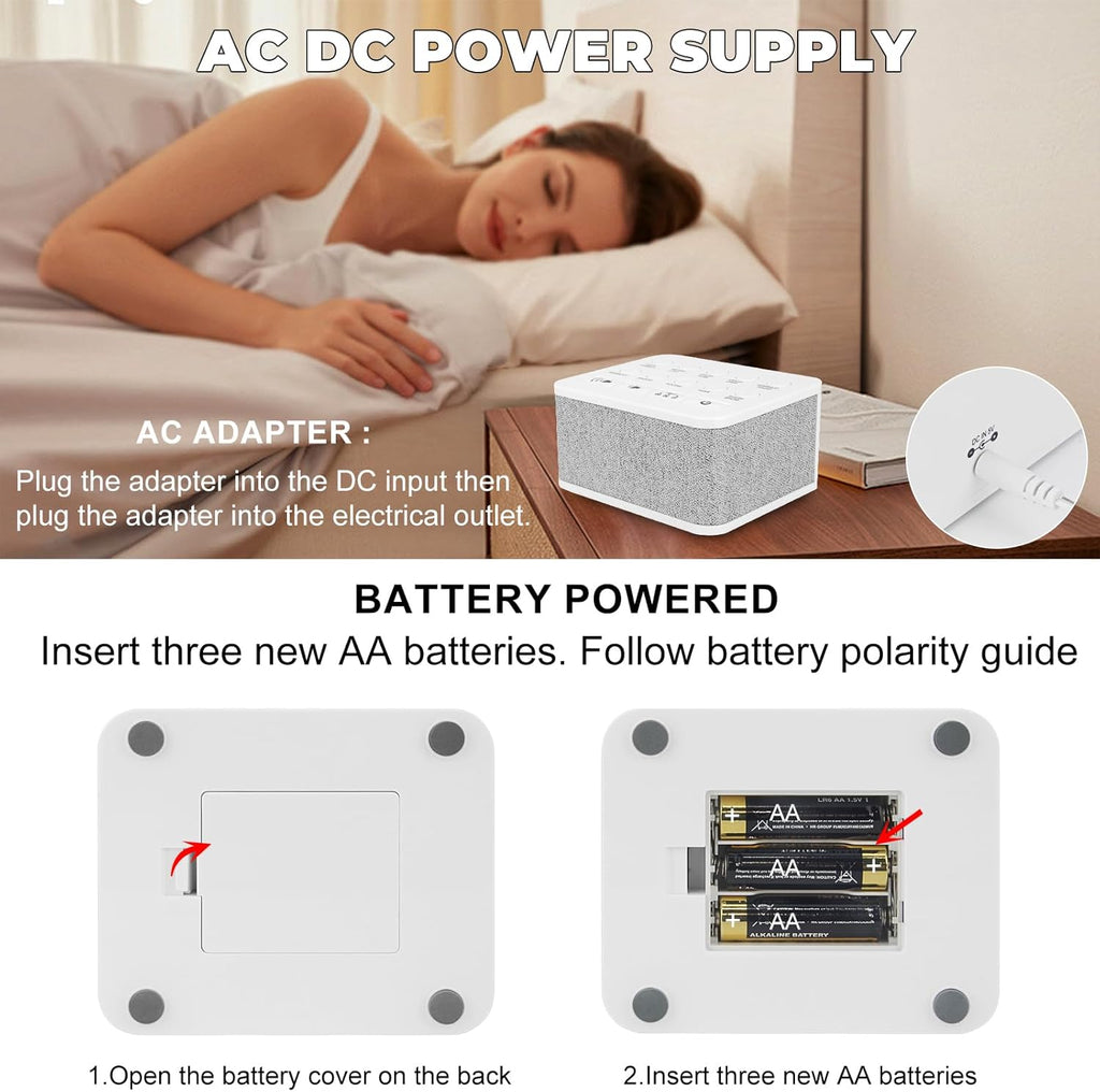 Skiennix White Noise Sound Machine - Portable Sleep Aid with 10 Soothing Sounds | Rechargeable & Timer Function