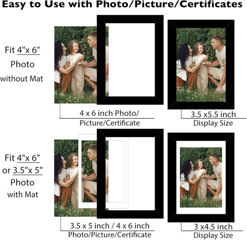JCJMY 18-Pack Black 4x6 Picture Frames - Gallery Wall Decor & Tabletop Display Set