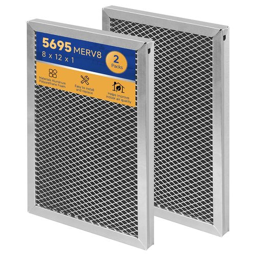 5695 Dehumidifier Filter MERV 8 Washable 8 x 11.7 x1 Compatible with Whole-House Dehumidifiers Models 1820 1820Z E070 E070KZ E070KZM E070N E070T E070Z Replacement Filter 2 Packs