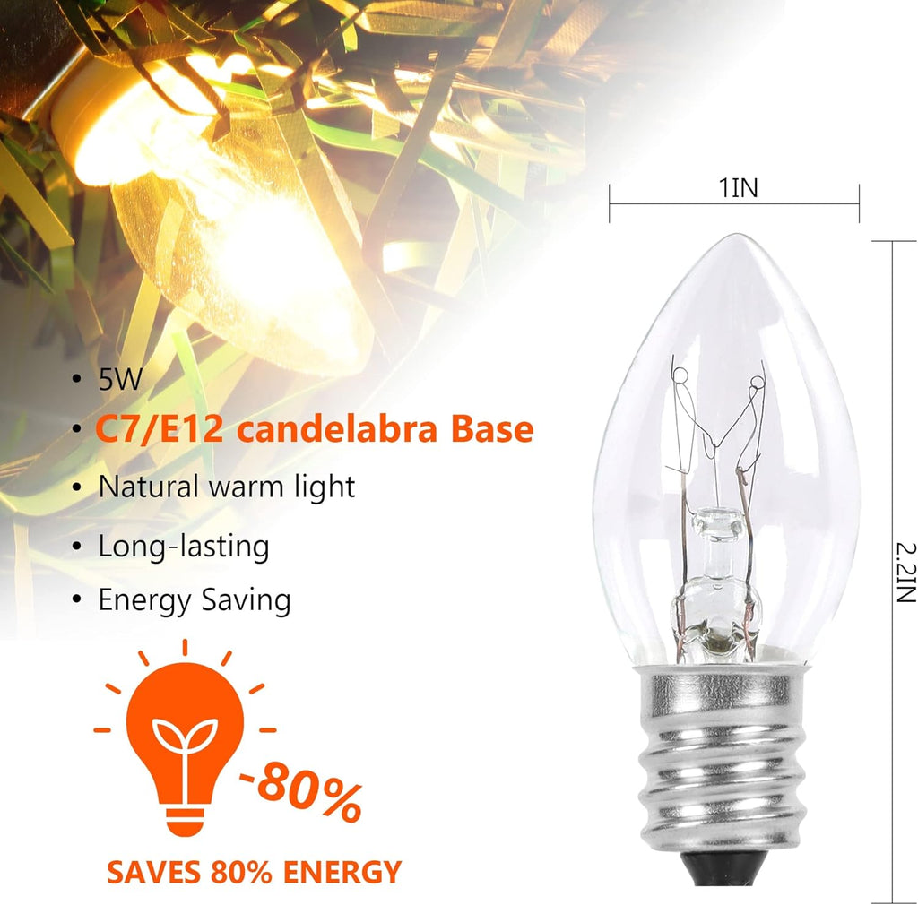 WATERGLIDE 6 FT Replacement Lamp Cord - 2 Pack with Clear Bulb & ON/OFF Switch | Ideal for Holiday Decor