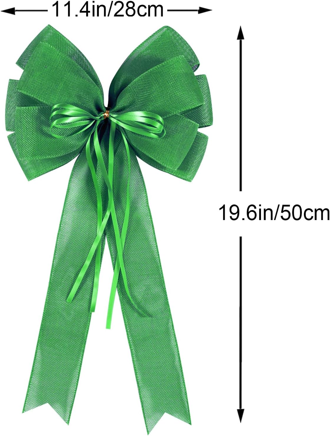 Regine Switzerland St. Patrick's Day Wreath Bow Decor - 2 PCS Green Burlap & Glitter Tree Topper