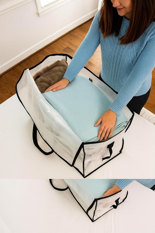 Heavy Duty Clear Tote Bag - Extra Large Durable Storage Bin with Zippered Closure & Reinforced Handles | Ideal for Home, Travel & Garage Use