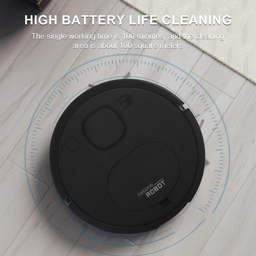 Robot Vacuum and Mop Combo, 2-in-1 Robot Vacuum Cleaner, Wireless Robot Vacuum Cleaner, Strong Suction, timed, self Charging, Quiet, Suitable for Hard Floors, pet Hair, Low Plush Carpets(Black)
