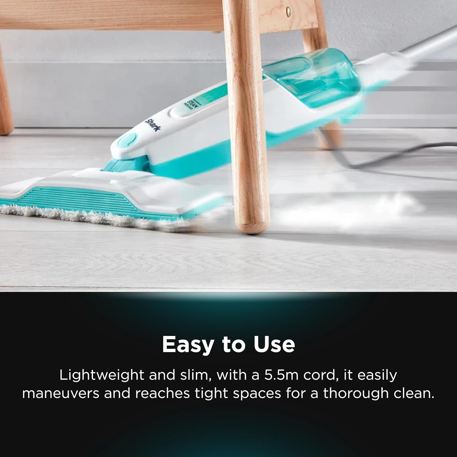 Shark Steam Mop | Hard Floor Cleaner with XL Removable Water Tank & 18-Foot Power Cord - White