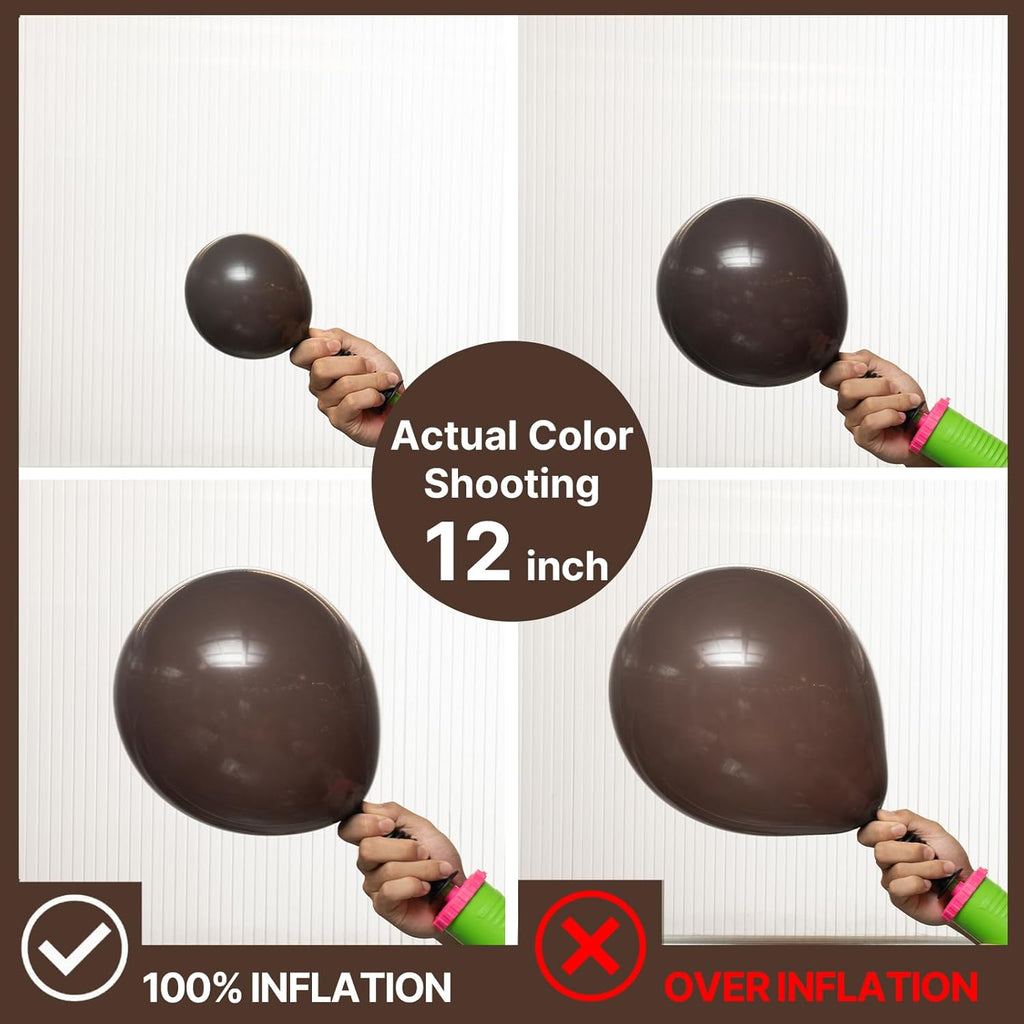 PartyWoo Dark Brown Balloons - 50pcs 12 Inch Boho Latex Helium Balloons for Fall Celebrations