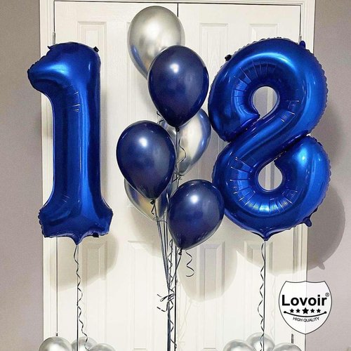 28 Number Balloons by [Brand Name] - 40 Inch Navy Blue Foil Mylar Helium Balloons for Birthday & Anniversary Celebrations