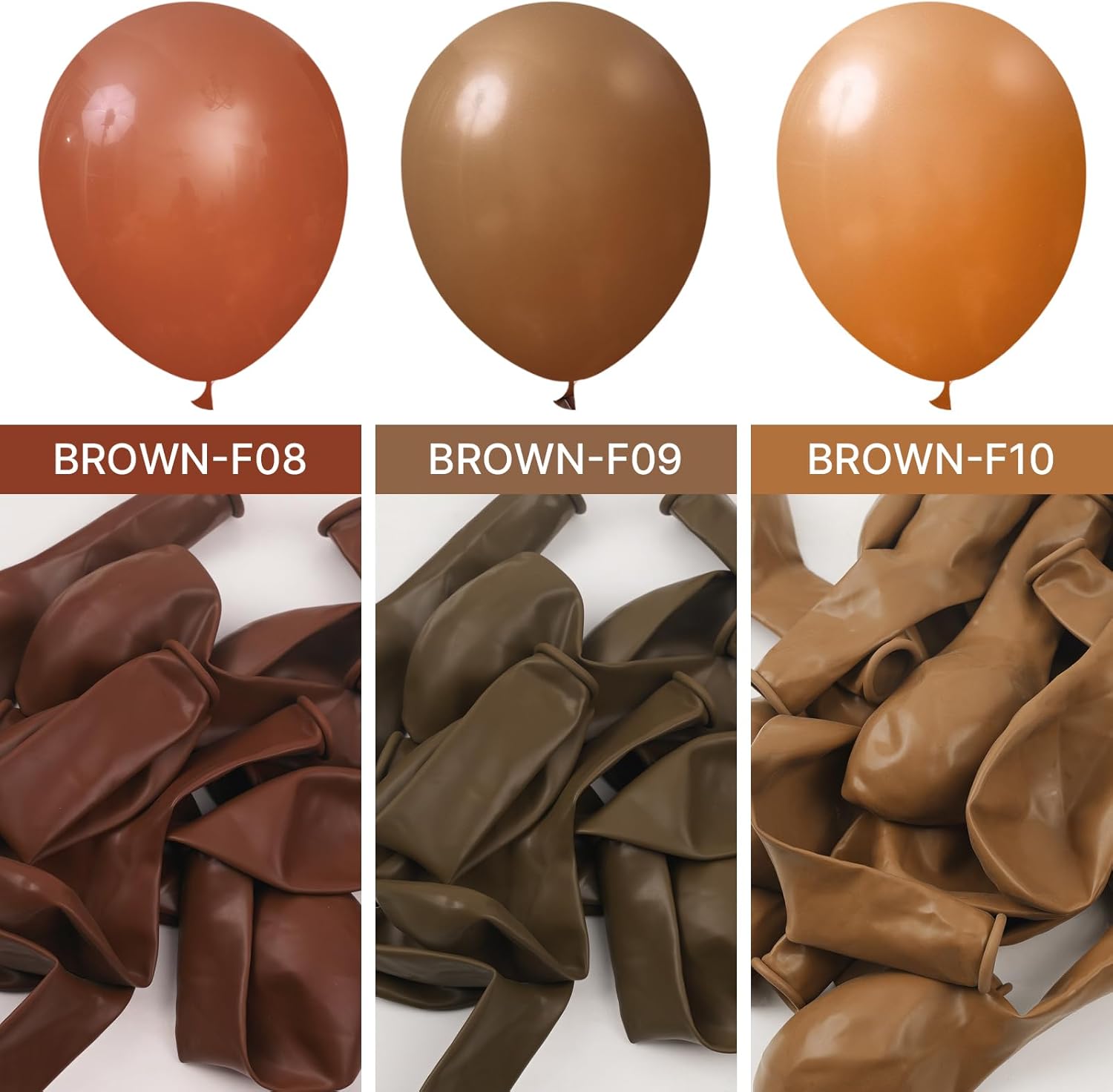 PartyWoo Brown Balloons - 140-Piece Arch Kit for Baby Shower & Birthday Decor | Various Sizes 5-18 Inches