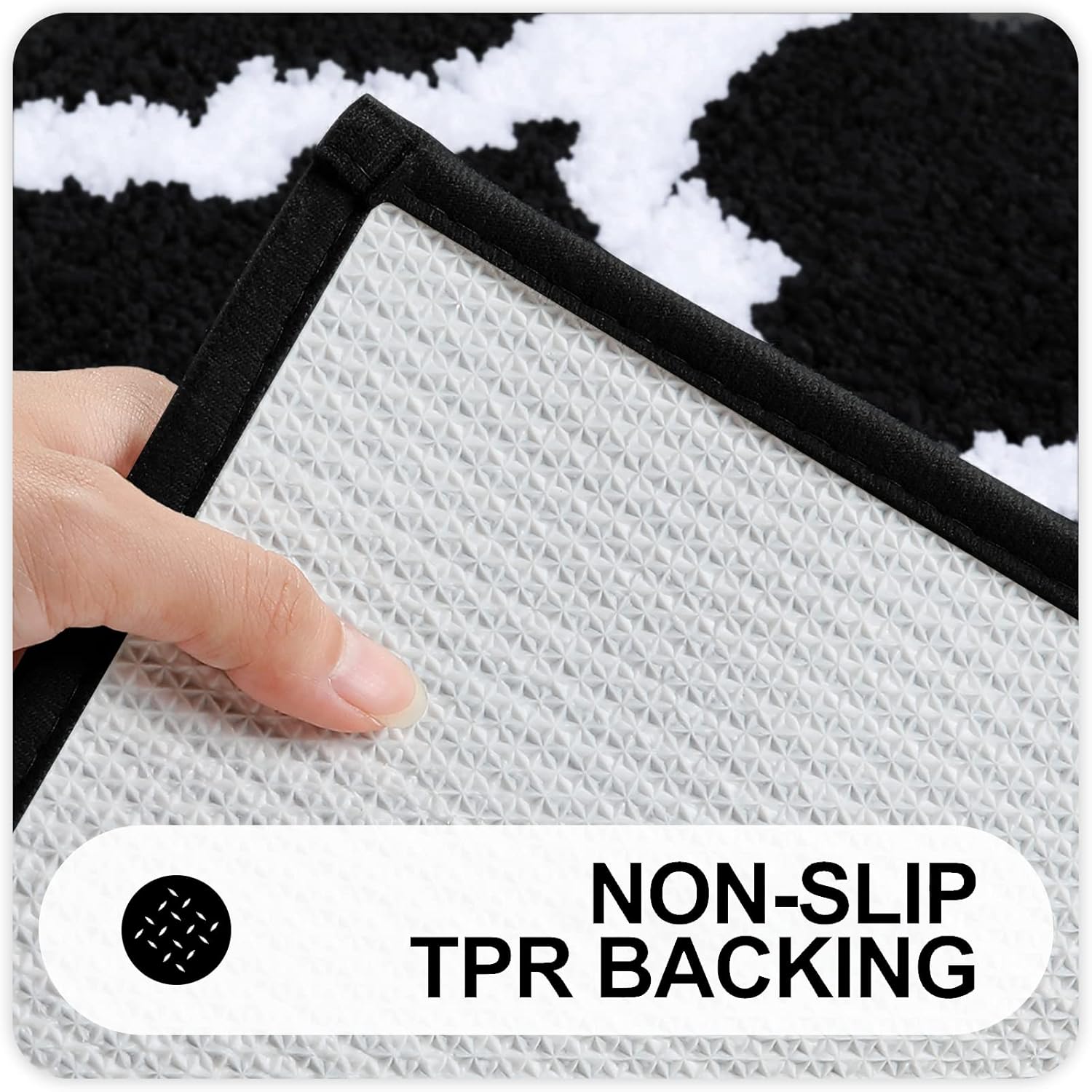 OLANLY Bathroom Rugs - Soft, Absorbent Microfiber Non-Slip Mats | 30x20 Inches, Black