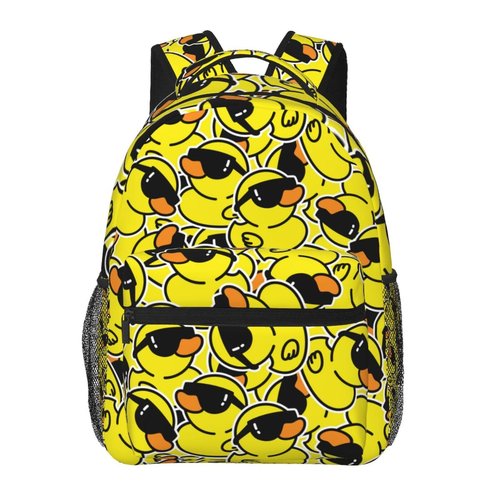 HKHEHOP Cool Duck Cartoon Funny Backpack For School Laptop Bags Bookbag Big Casual Daypack For Student Girls Boys Kids Teens Travel Sports Work