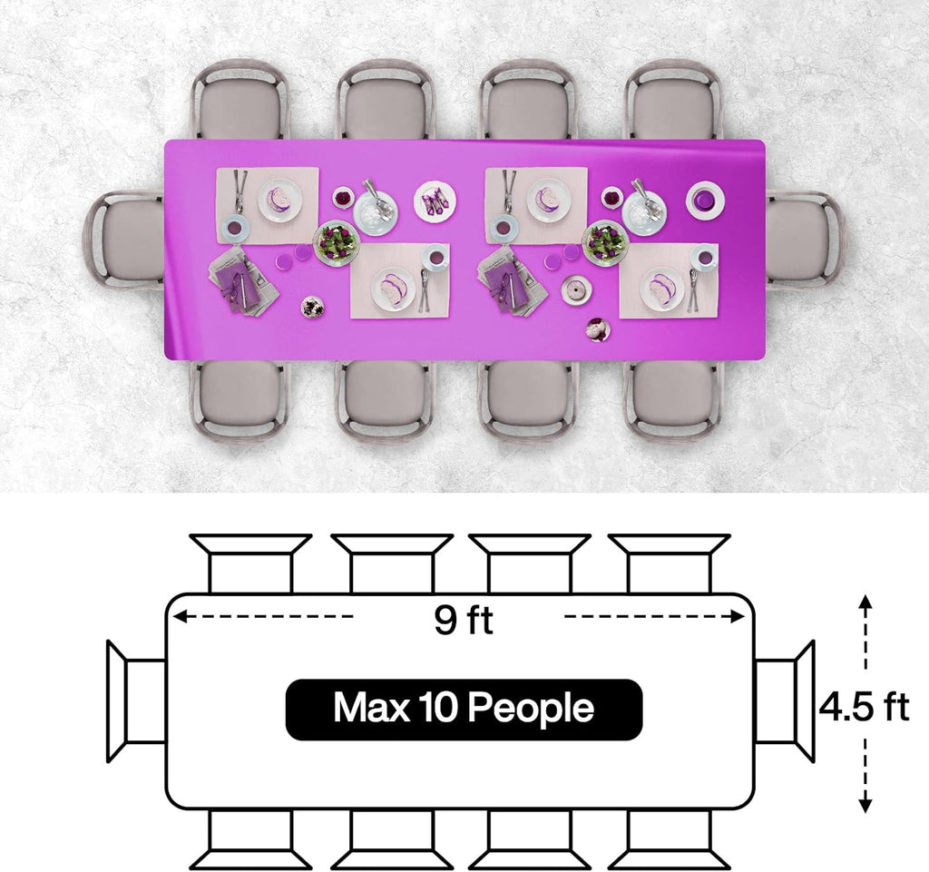 PartyWoo Purple Foil Tablecloth - 3 Pack 54 x 108 Inch Waterproof Metallic Covers for Events
