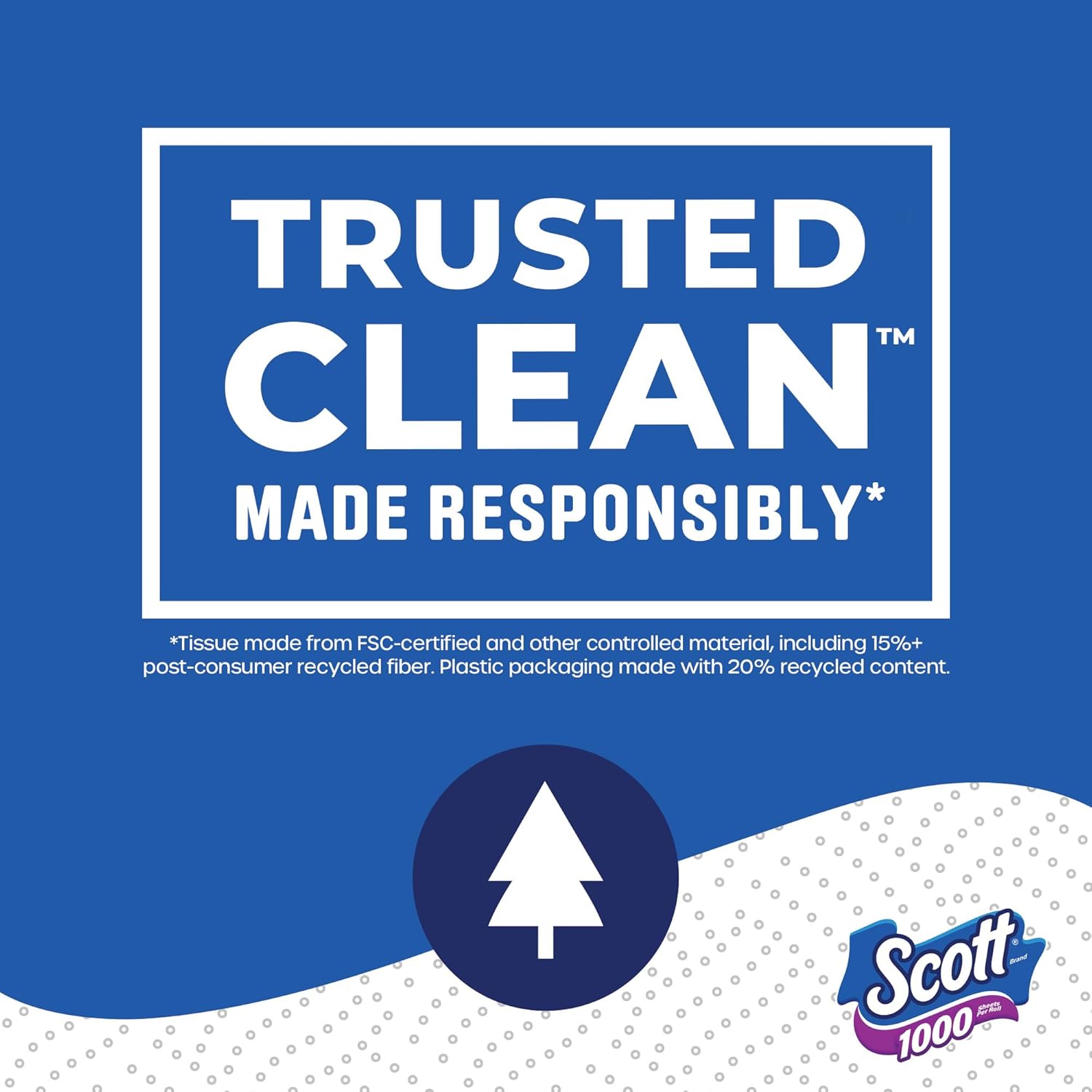 Scott 1000 Toilet Paper - Trusted Clean, Septic-Safe, 1-Ply | 32 Rolls for Ultimate Comfort