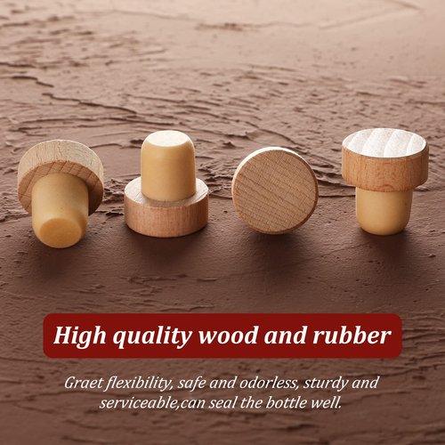 Yalikop 96 Pcs T Shaped Cork Plugs Reusable Wooden & Rubber Wine & Beer Bottle Stoppers