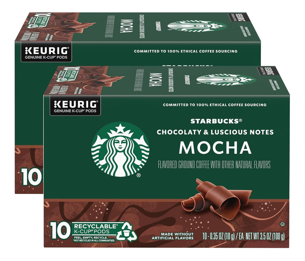 Starbucks K-Cup Mocha Coffee Pods - Rich Chocolate Flavor | Pack of 2 Pods