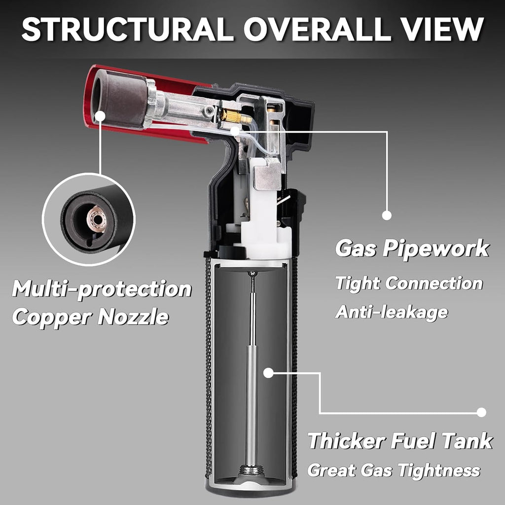 Zoocura Butane Torch Lighter - Refillable Mini Jet Flame for Camping, Grilling, and Culinary Use | 2 Pack