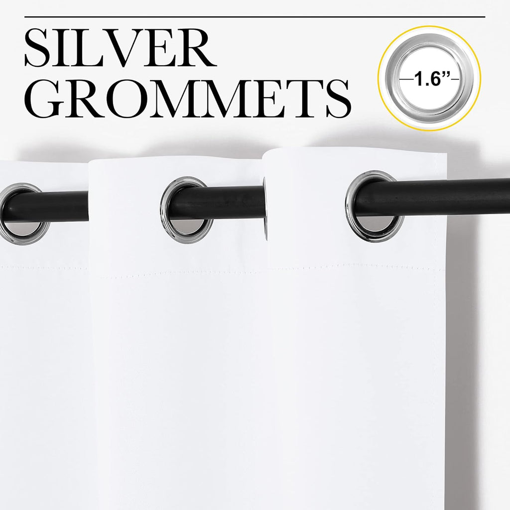 NICETOWN White Lightweight Curtain Panels - Non-Blackout Drapes for Bedroom & Dining Room | 42" W x 48" L (Set of 2)