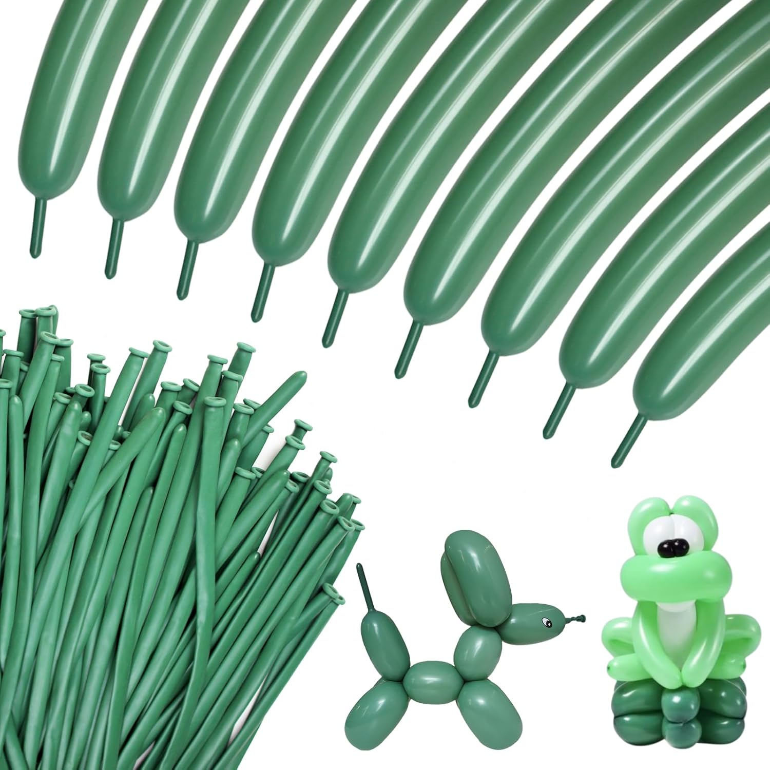 Sage Green 260 Balloons by [Brand Name] - Thick Latex Twisting Balloons for Animal Models | Perfect for Halloween & Birthdays