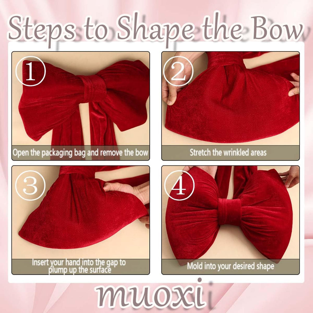 Skiennix Large Coquette Bow - Giant 24x47 Inch Pink Bow for Party, Wedding, Baby Shower & Decor