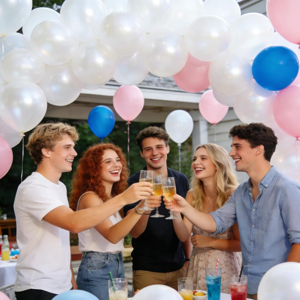 Pearl White Latex Balloons by [Brand Name] - 110pcs 12-Inch for Birthday Parties & Baby Showers