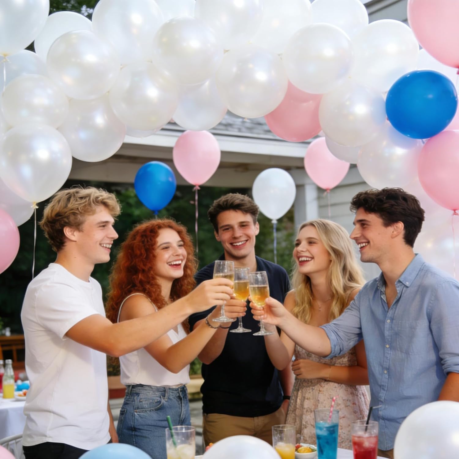 Pearl White Latex Balloons by [Brand Name] - 110pcs 12-Inch for Birthday Parties & Baby Showers