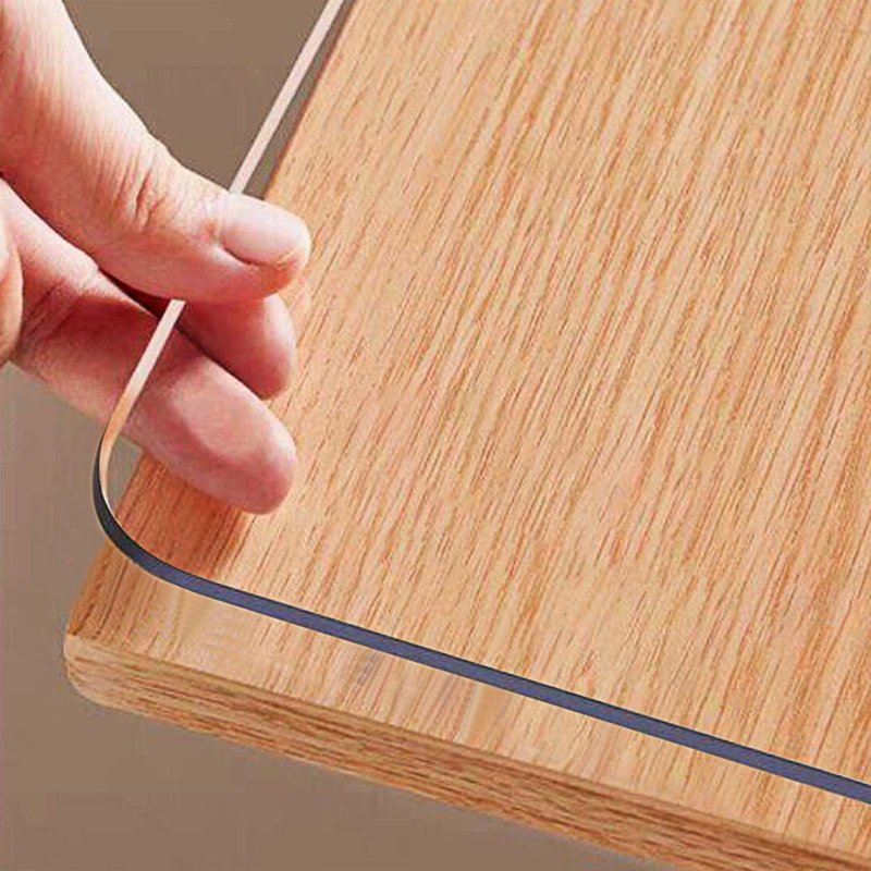Clear Table Protector 35.4 x 59 Inch, 1.5mm Thick Plastic Table Cover, Waterproof PVC Clear Table Cover Protector, Desk Protector Mat, Writing Desk Pad for Desktop, Coffee & Dining Room Table